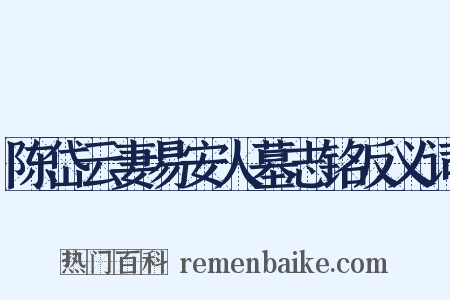 陈岱云妻易安人墓志铭反义词是什么意思的图片